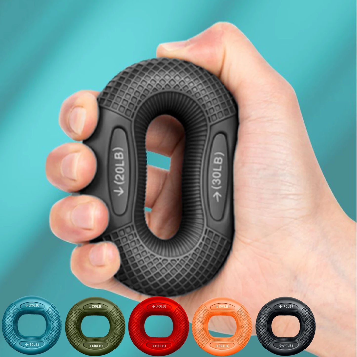 FitFanatic Silicone Finger Gripper Ring Hand Muscle Strengthener